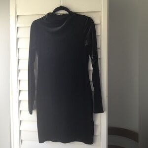 H&M Mock Neck Velvet Dress